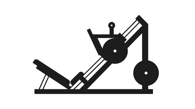 Seated chest press gym machine icon for fitness and strength training equipment isolated silhouette