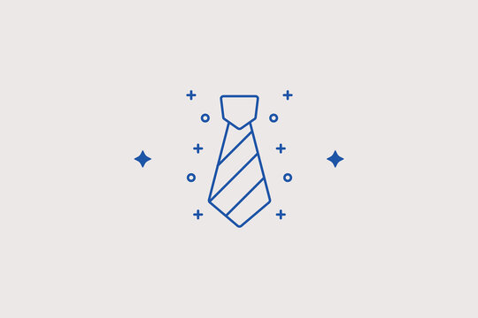 Necktie line icon for corporate dress code. Professional vector illustration for business attire, formal meeting, office worker.