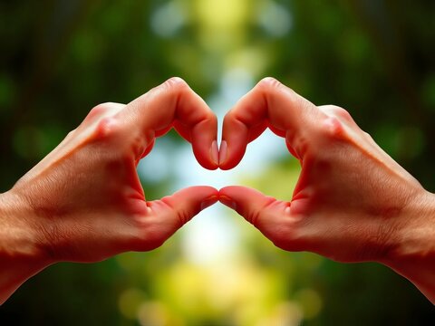 Interlocking fingers form a symmetrical heart shape, design, graphic
