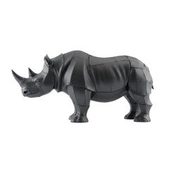 Fototapeta premium Futuristic Mechanical Rhinoceros Sculpture Made of Carbon Fiber