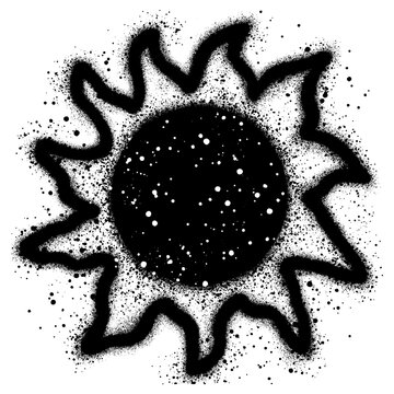 sun spray paint vector. Graffiti, grunge, sunlight graffiti spray on white background.