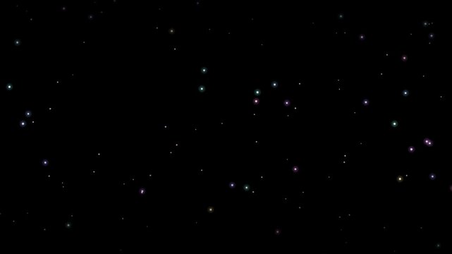 Abstract animated rising sparks drawn as cool blue-white glowing lines and dots on a deep dark background. Clean minimal motion graphics element with free space around it, ideal for title sequences, u