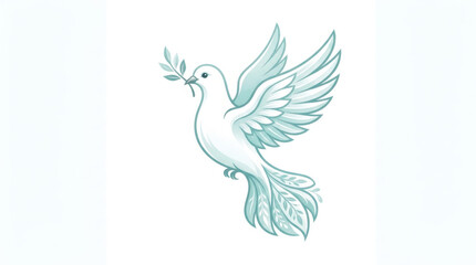 Obraz premium Blue dove flying with wings spread