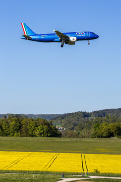 ITA Airways Airbus A320 airplane at Zurich airport in Switzerland