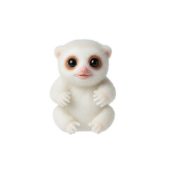 Fototapeta premium Cute White Baby Tarsier Toy Figurine