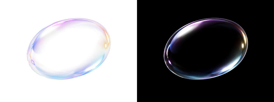 Professional Crystal Bubble PNG with Transparent Glass Sphere, Smooth Glossy Reflection and Realistic Floating Surface for Adobe Stock Graphic Resources and Mockups