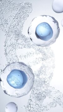 Human cell or Embryonic stem cell with DNA Structure, 3d animation.