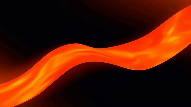 Abstract orange wave on black background