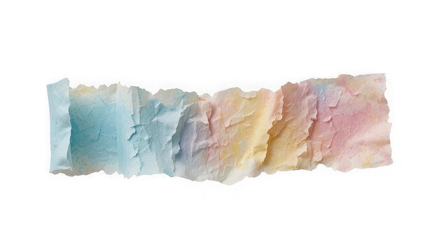 Soft pastel-colored fabric swatches arranged in a gradient from light blue to peach with subtle texture variations on a plain background.