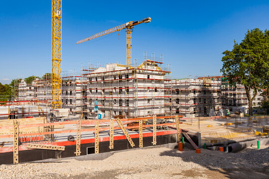 Germany, Stuttgart, New Buildings, construction site, house building
