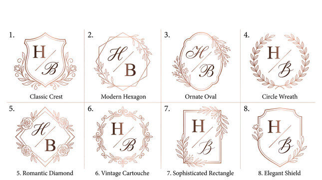 Luxury wedding monogram collection with delicate floral frames and elegant initial design by alevidhanu