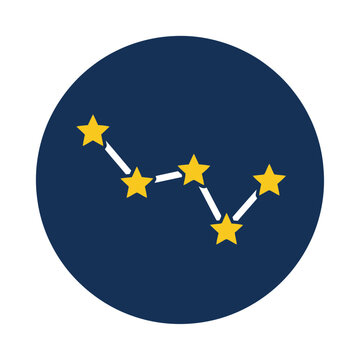 Big Dipper Constellation Icon in Night Sky - Vector Illustration