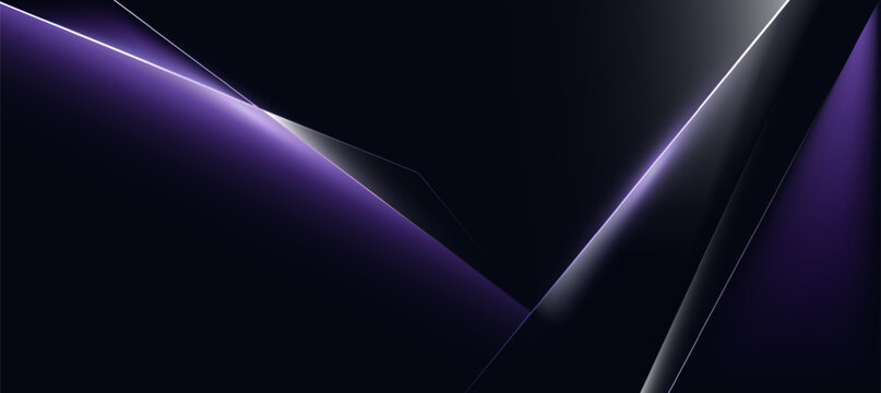 Purple and dark abstract geometric luxury background vector. Social ads banner or Landing page.