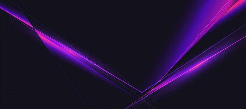 Abstract Neon Glowing Lines Dark Background Vector