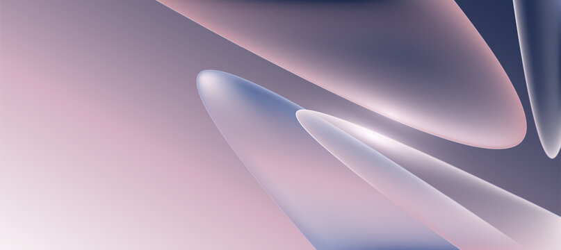 Abstract 3D Glossy Fluid Waves and Floating Geometric Shapes Background