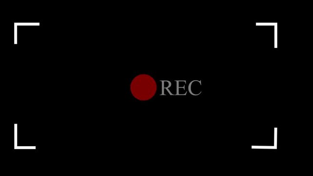 Camera Recording Viewfinder Screen Overlay with Blinking Red REC Indicator