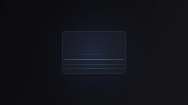 Minimalist digital notepad interface with sliding lines on dark background