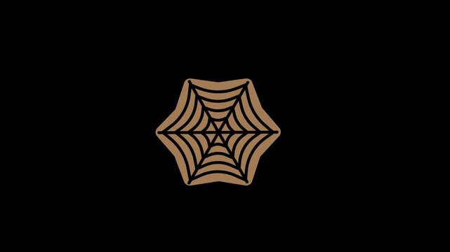 Spider web illustration animated with a jitter effect for Halloween on a transparent background