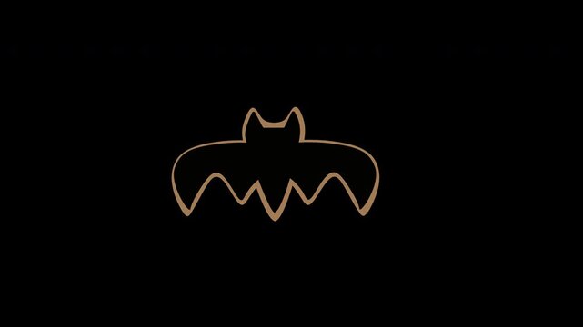 Bat illustration animated with a jitter effect for Halloween on a transparent background