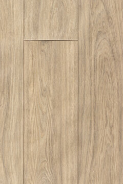background of a damaged wood laminate flooring with lifted joint and construction defect