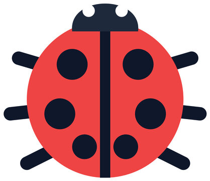Ladybug flat design illustration isolated on transparent background