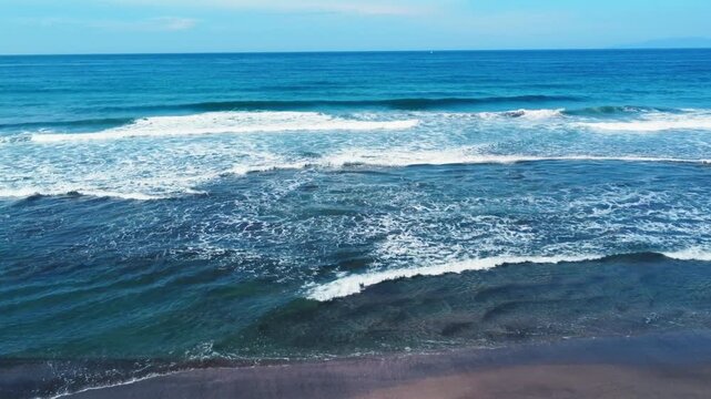 南房総のまっすぐな海岸を空撮　4K