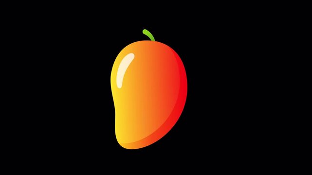 Flat design mango fruit looping animation with alpha channel