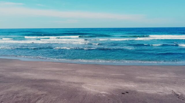 南房総のまっすぐな海岸を空撮　4K