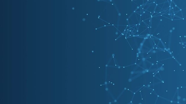 Blue Digital Network Connection Motion Background,Abstract Technology Data Nodes Animation for Artificial Intelligence,Corporate & AI Video Stream social media design element