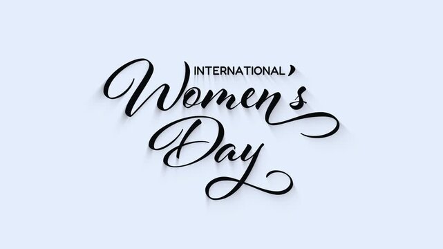 Elegant International Womens Day Text Design With Curved Script Font