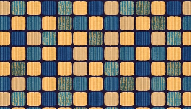 A repeating pattern of blue diamonds set against a light background within a rectangular shape
