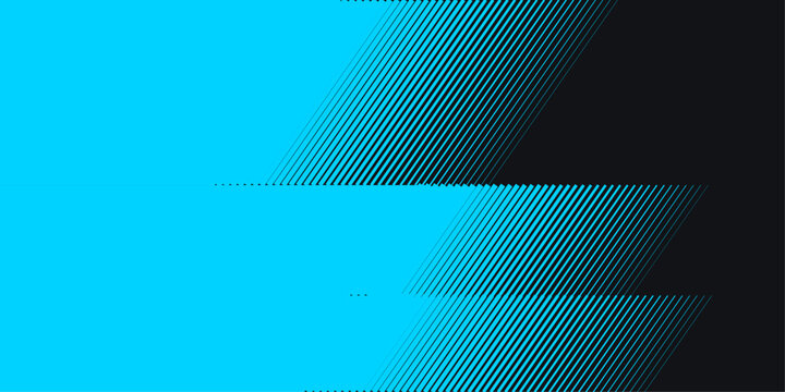 Abstract halftone speed background, blue and black geometric vector pattern, dynamic motion blur texture for sports and gaming banners