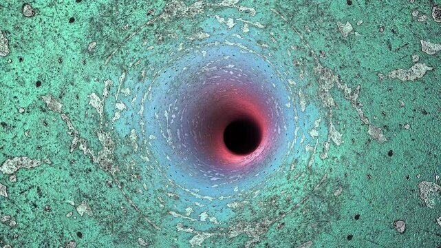 Abstract green textured tunnel animation loop