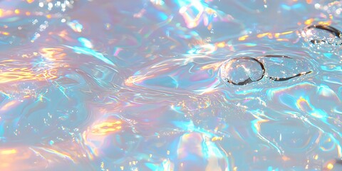 Obraz premium Iridescent water surface with reflections