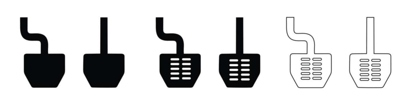 Car Pedal Icon Set Accelerator Clutch and Brake Vehicle Foot Control Symbol Vector