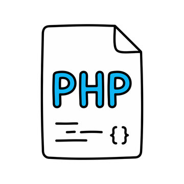 PHP code file format icon concept representing web development backend programming programming script document computer software technology and digital coding vector symbol