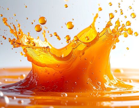 Orange Juice Splashing Water.