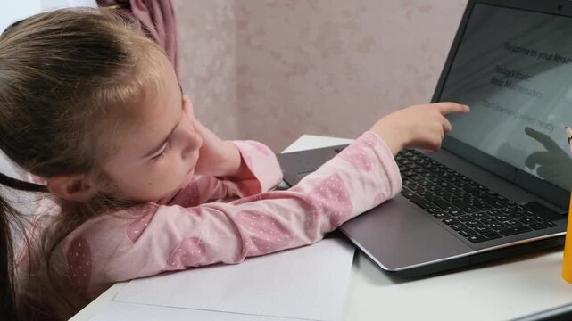 Digital learning child using multiple devices at home education