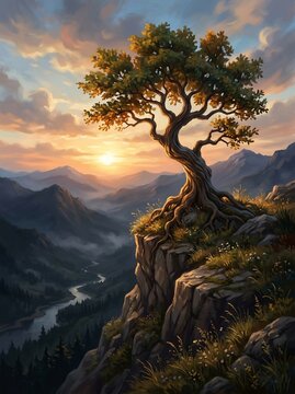Lonely mountain tree