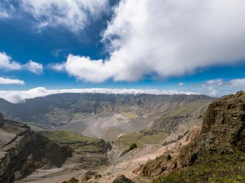 Tambora Volcano Crater Panoramic View, Sumbawa, Indonesia