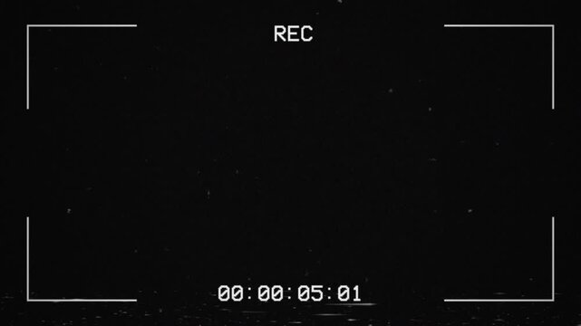 Vintage cctv camera recording screen overlay with glitch effect