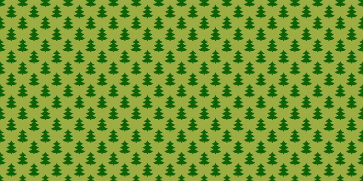 Christmas trees green simple seamless pattern. Vector illustration.