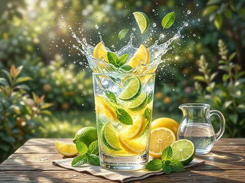 Refreshing citrus mojito