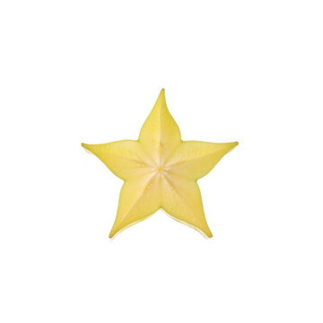 Fresh Slice of Yellow Star Fruit Carambola