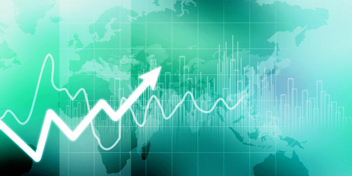 2d illustration Stock market online business concept. business Graph 