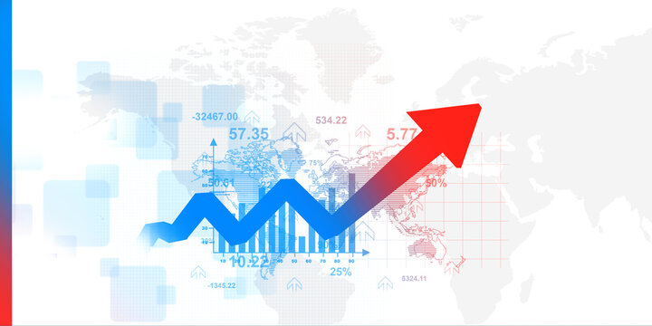 2d illustration Stock market online business concept. business Graph 