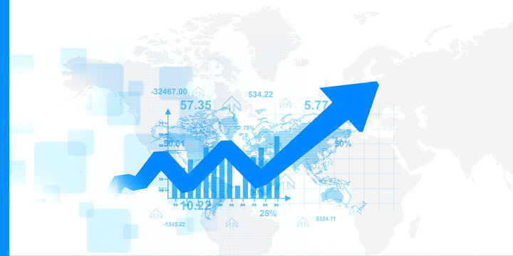 2d illustration Stock market online business concept. business Graph 