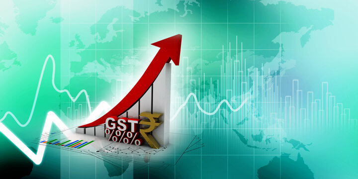 3d rendering Stock market online business concept. business Graph with indian rupee sign