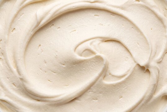 Whipped cream texture swirl surface sweet dessert topping close up