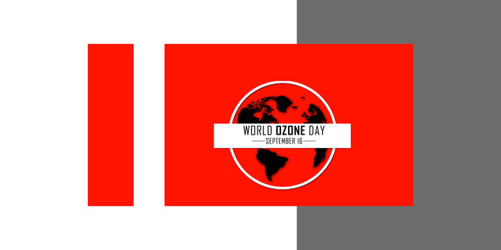 World Ozone Day Concept with Earth Globe Icon on Yellow Background, September 16 International Day for the Preservation of the Ozone Layer Banner